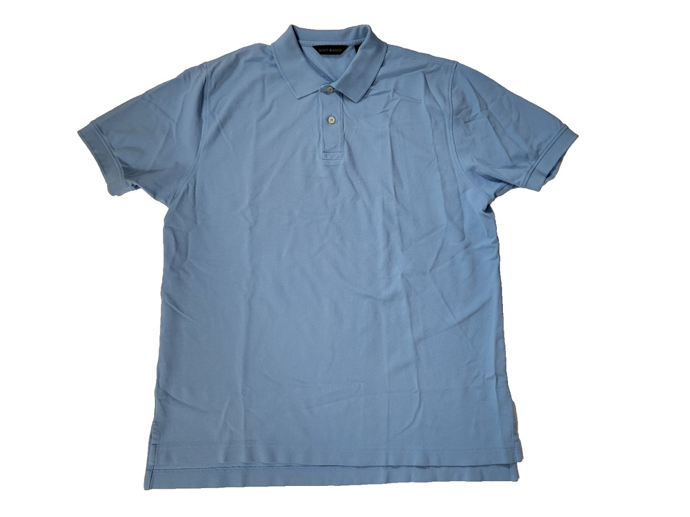 Scott Barber Mens XL Light Blue Polo Shirt Short Sleeve Preppy Golf Casual
